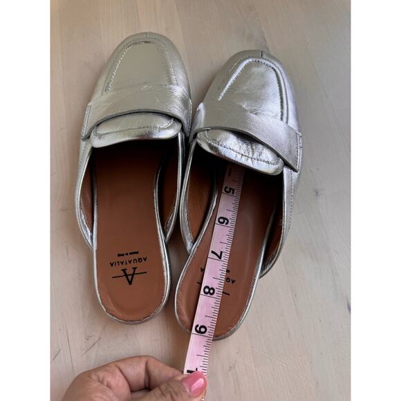 Aquatalia Jayleen Metallic Silver Slip On Flat Mule  size 6 - Picture 5 of 7